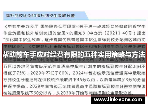 帮助前车手应对经费有限的五种实用策略与方法